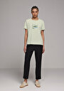 thumb-Afficher les détails de Pantalon Noir Straight Leg High Rise En Sergé Regular Fit Femme