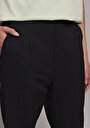 thumb-Afficher les détails de Pantalon Noir Straight Leg High Rise En Sergé Regular Fit Femme