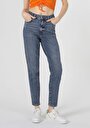 thumb-Afficher les détails de 896  Maria Pantalon Bleu Tapered Leg  En  Mom Fit Femme