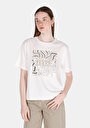 thumb-Afficher les détails de T-shirt À Manches Courtes Blanc Regular Fit Imprimé Femme