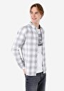 thumb-Afficher les détails de Chemise À Manches Longues Gris Slim Fit   Homme