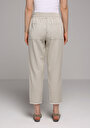 thumb-Afficher les détails de Pantalon Blanc Straight Leg High Rise En Sergé Regular Fit Femme