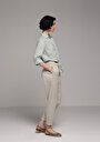 thumb-Afficher les détails de Pantalon Blanc Straight Leg High Rise En Sergé Regular Fit Femme