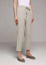 thumb-Afficher les détails de Pantalon Blanc Straight Leg High Rise En Sergé Regular Fit Femme