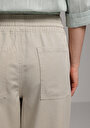 thumb-Afficher les détails de Pantalon Blanc Straight Leg High Rise En Sergé Regular Fit Femme
