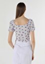 thumb-Afficher les détails de T-shirt À Manches Courtes Blanc Slim Fit  Femme