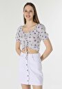 thumb-Afficher les détails de T-shirt À Manches Courtes Blanc Slim Fit  Femme