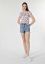 thumb-Afficher les détails de T-shirt À Manches Courtes Multicolou Slim Fit  Femme