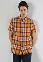 thumb-Afficher les détails de Chemise À Manches Courtes Multicolou Plaid Regular Fit Homme