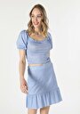 thumb-Afficher les détails de T-shirt À Manches Courtes Bleu Slim Fit  Femme