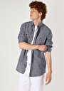 thumb-Afficher les détails de Chemise À Manches Longues Marine Regular Fit   Homme