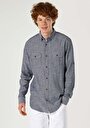 thumb-Afficher les détails de Chemise À Manches Longues Marine Regular Fit   Homme