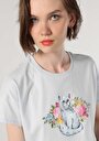 thumb-Afficher les détails de T-shirt À Manches Courtes Bleu Regular Fit  Femme