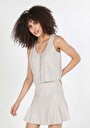 thumb-Afficher les détails de Chemise À Manches Courtes Beige  Slim Fit Femme