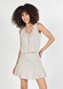 thumb-Afficher les détails de Chemise À Manches Courtes Beige  Slim Fit Femme
