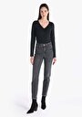 thumb-Afficher les détails de 891 Maya Pantalon Denim Tapered Leg Medium Rise En  Slim Fit Femme