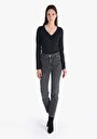 thumb-Afficher les détails de 891 Maya Pantalon Denim Tapered Leg Medium Rise En  Slim Fit Femme