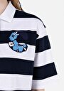 thumb-Afficher les détails de T-shirt À Manches Courtes Marine Regular Fit Rayé Femme
