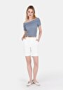 thumb-Afficher les détails de T-shirt À Manches Courtes Bleu Slim Fit Droit Femme