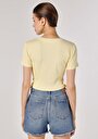thumb-Afficher les détails de T-shirt À Manches Courtes Jaune Slim Fit  Femme