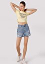 thumb-Afficher les détails de T-shirt À Manches Courtes Jaune Slim Fit  Femme