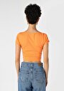 thumb-Afficher les détails de T-shirt À Manches Courtes Orange Slim Fit  Femme