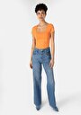 thumb-Afficher les détails de T-shirt À Manches Courtes Orange Slim Fit  Femme
