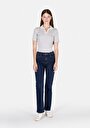 thumb-Afficher les détails de Chemise Polo À Manches Courtes Bleu Rayé Slim Fit Femme