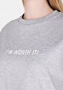 thumb-Afficher les détails de T-shirt À Manches Courtes Gris Comfort Fit Imprimé Femme