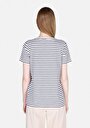 thumb-Afficher les détails de T-shirt À Manches Courtes Marine Regular Fit Rayé Femme