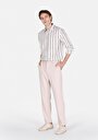 thumb-Afficher les détails de Pantalon Beige Düz Paça Medium Rise En Gabardine Regular Fit Homme
