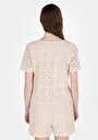 thumb-Afficher les détails de Blouse À Manches Courtes Beige Regular Fit Manches Courtes Femme