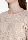 thumb-Afficher les détails de Blouse À Manches Courtes Beige Regular Fit Manches Courtes Femme