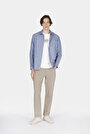 thumb-Afficher les détails de Chemise À Manches Longues Bleu Regular Fit Droit Oxford Homme