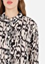 thumb-Afficher les détails de Chemise À Manches Longues Beige Regular Fit Imprimé Sergé Femme