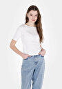 thumb-Afficher les détails de Blouse À Manches Courtes Blanc Slim Fit Manches Courtes Femme
