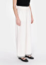 thumb-Afficher les détails de Pantalon Blanc Wide Leg High Rise En Uni Regular Fit Femme