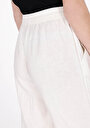 thumb-Afficher les détails de Pantalon Blanc Wide Leg High Rise En Uni Regular Fit Femme