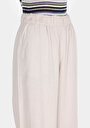 thumb-Afficher les détails de Pantalon Beige Wide Leg High Rise En Uni Regular Fit Femme
