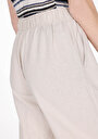 thumb-Afficher les détails de Pantalon Beige Wide Leg High Rise En Uni Regular Fit Femme