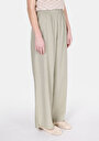 thumb-Afficher les détails de Pantalon Vert Wide Leg High Rise En Uni Regular Fit Femme