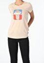 thumb-Afficher les détails de T-shirt À Manches Courtes Beige Regular Fit  Femme