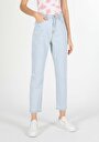 thumb-Afficher les détails de 896  Maria Pantalon Bleu Tapered Leg  En  Mom Fit Femme