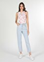 thumb-Afficher les détails de 896  Maria Pantalon Bleu Tapered Leg  En  Mom Fit Femme