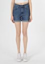 thumb-Afficher les détails de Short Bleu Mom Fit Femme