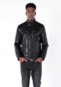thumb-Afficher les détails de Veste Pu Noir   Slim Fit Homme