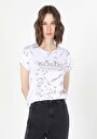 thumb-Afficher les détails de T-shirt À Manches Courtes Blanc   Femme