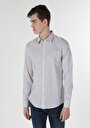 thumb-Afficher les détails de Chemise À Manches Longues Beige Slim Fit   Homme