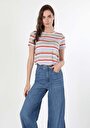 thumb-Afficher les détails de T-shirt À Manches Courtes Multicolou   Femme