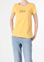 thumb-Afficher les détails de T-shirt À Manches Courtes Jaune Regular Fit  Femme